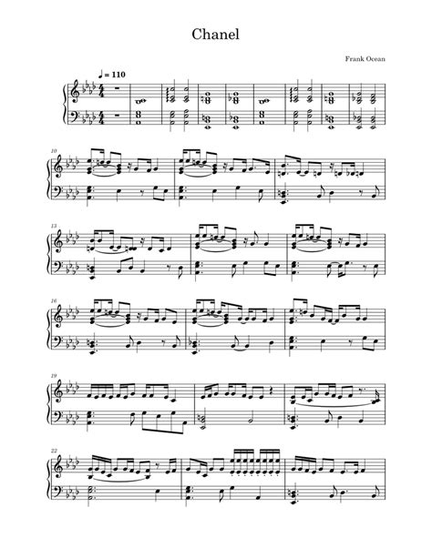 chanel frank ocean piano sheet music|frank ocean ukulele chords.